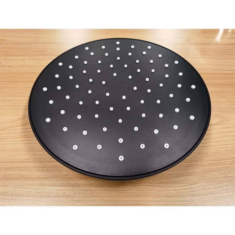 Aw3t Rain Shower 9 Inch/225mm Rainfall Shower Head Adjustable With Swivel Ball Ceiling Round Black Showers