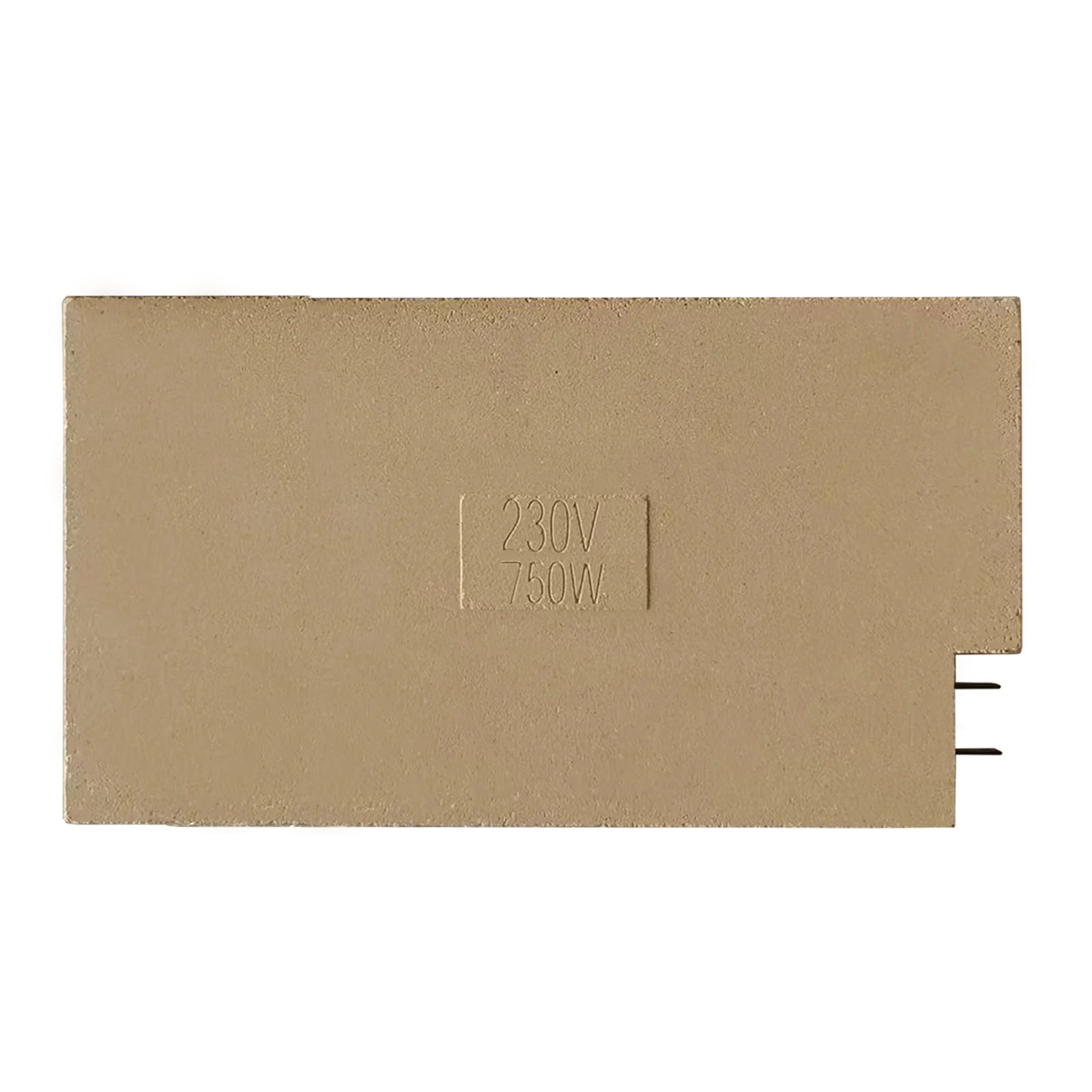 Inertia thermal Magnesia ceramic block 750 W M1530 thickness 20 mm 6.3 mm terminals built in Iron chromium aluminum heating wire
