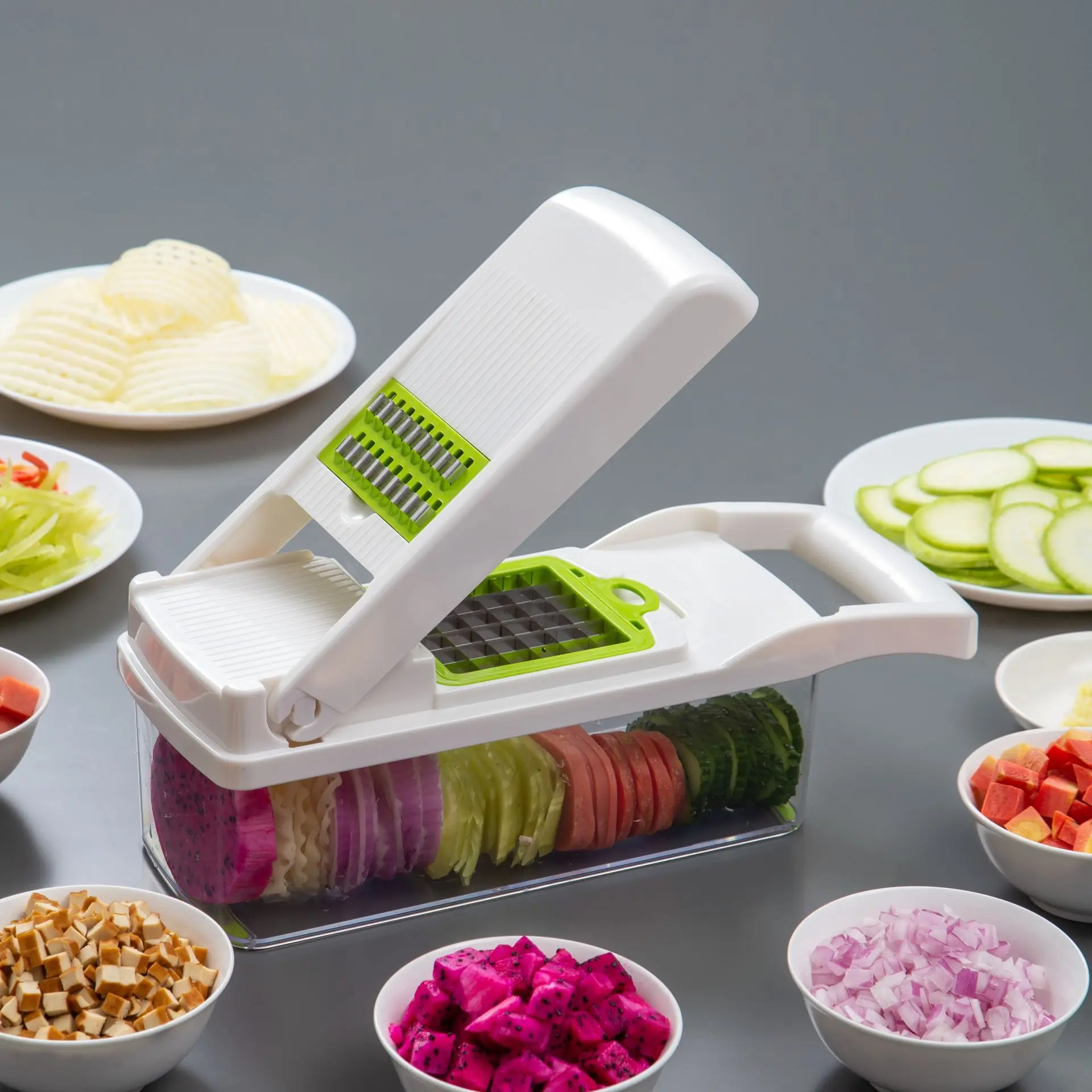 12 In 1 Hand Operated Vegetable Mandoline Slicer Veggie Chopper, Food Chopper Onion Cutter Veget