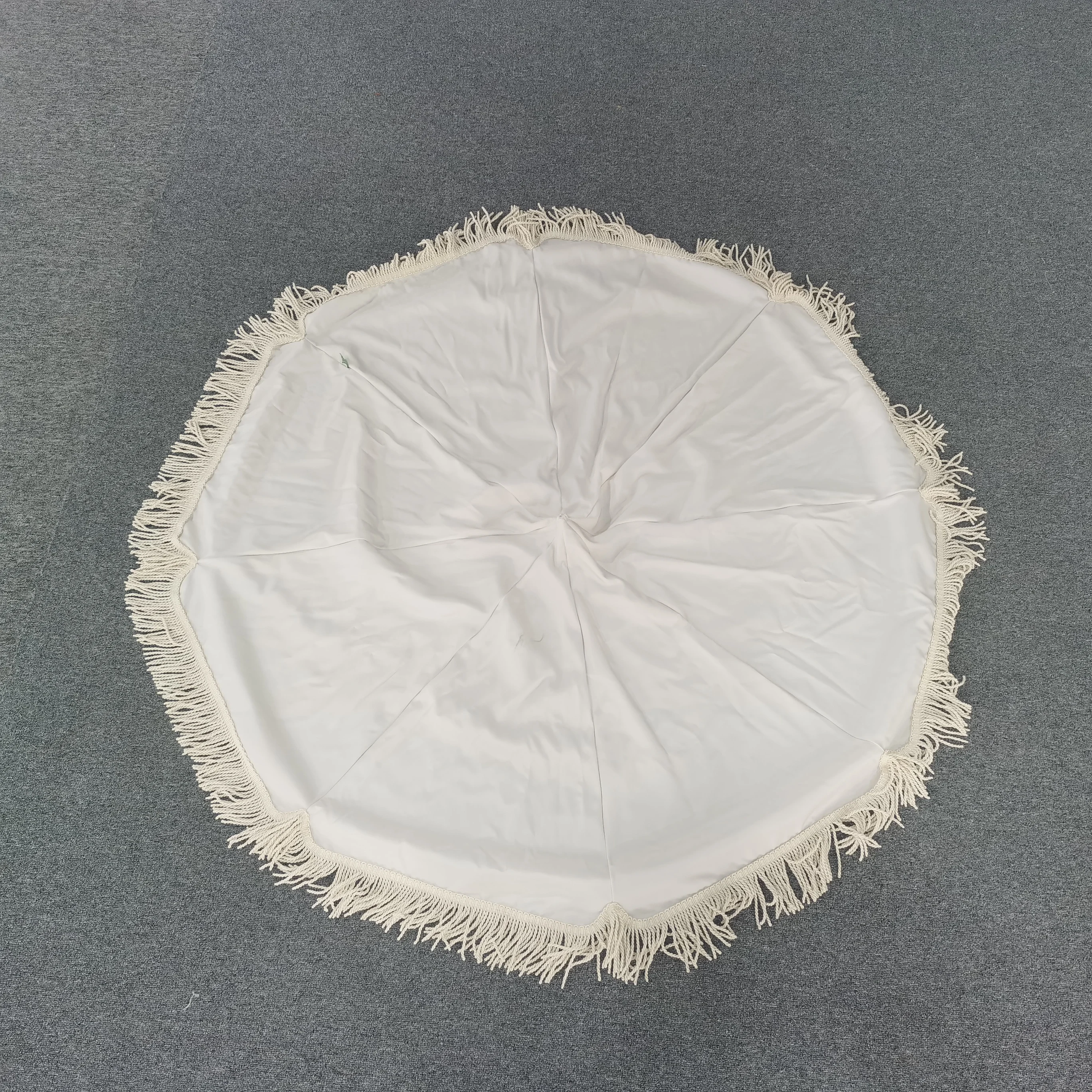 Outdoor Sun Shade Tassel Umbrella Beach Luxury Wooden Cotton Beach Umbrella With Fringe