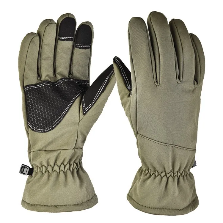 Winter Ski Warm Waterproof Drop Grab Fleece Soft-Shell Leather Shark Mountaineering Outdoor Tactical Gloves For Protection