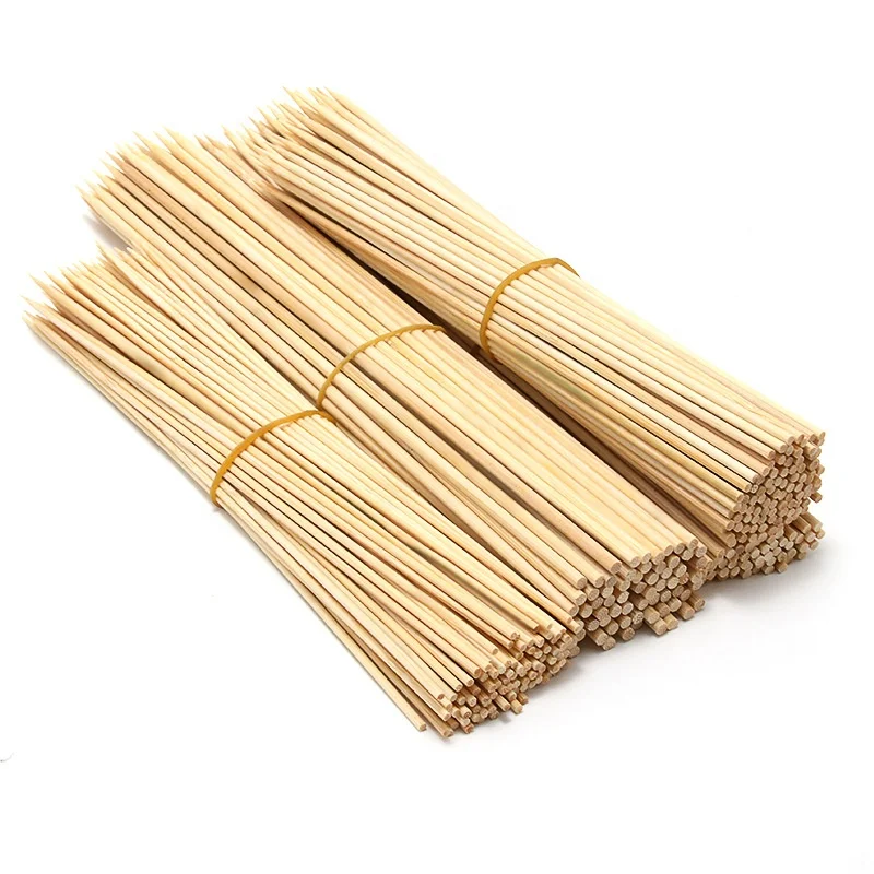 Wholesale Price barbecue Birch Wood Disposable 100 pcs Wooden BBQ Skewer