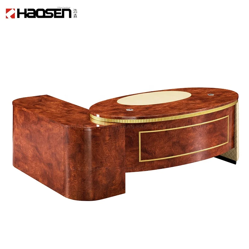 Good quality Business director Working executive office table curved desk and chair manufacturer