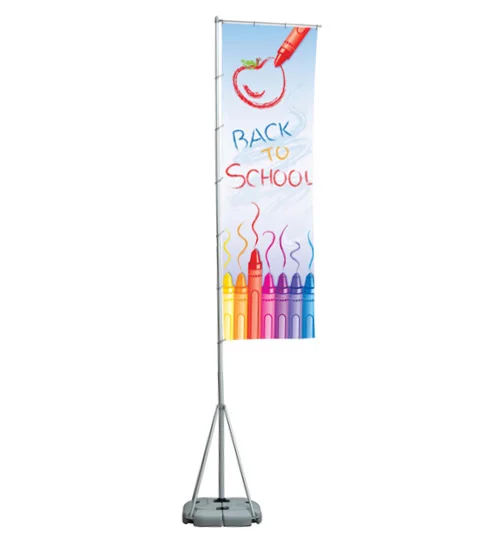 Hoe Selling Aluminum Water Base Telescopic Flag Pole with Three Support Legs for Sales