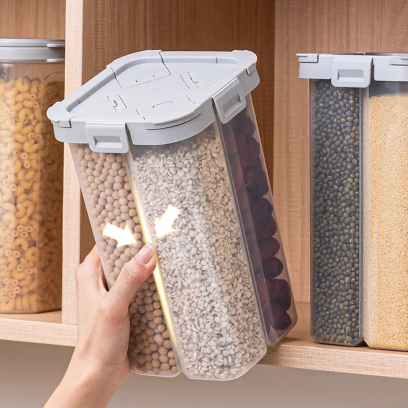 4 Pack Large Plastic Sealed Cans Air Tight Dry 24 Pcs Food Storage Container Organizer Box  Kitchen Food Containers For Sugar