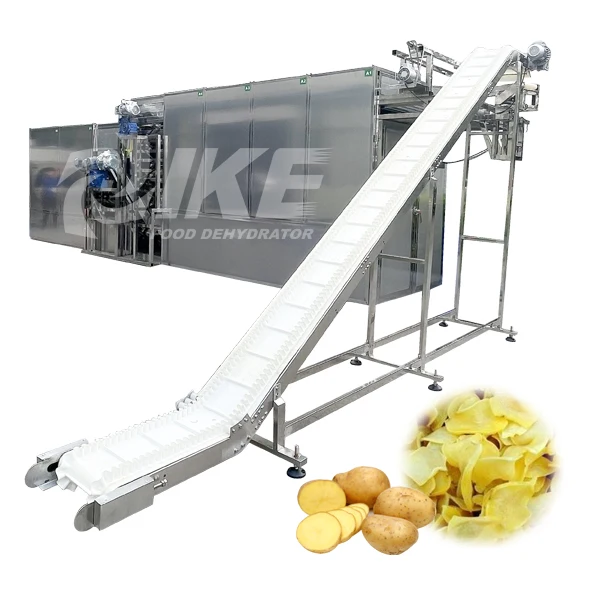 Potato continuous conveyor tunnel dryer for vegetable production line