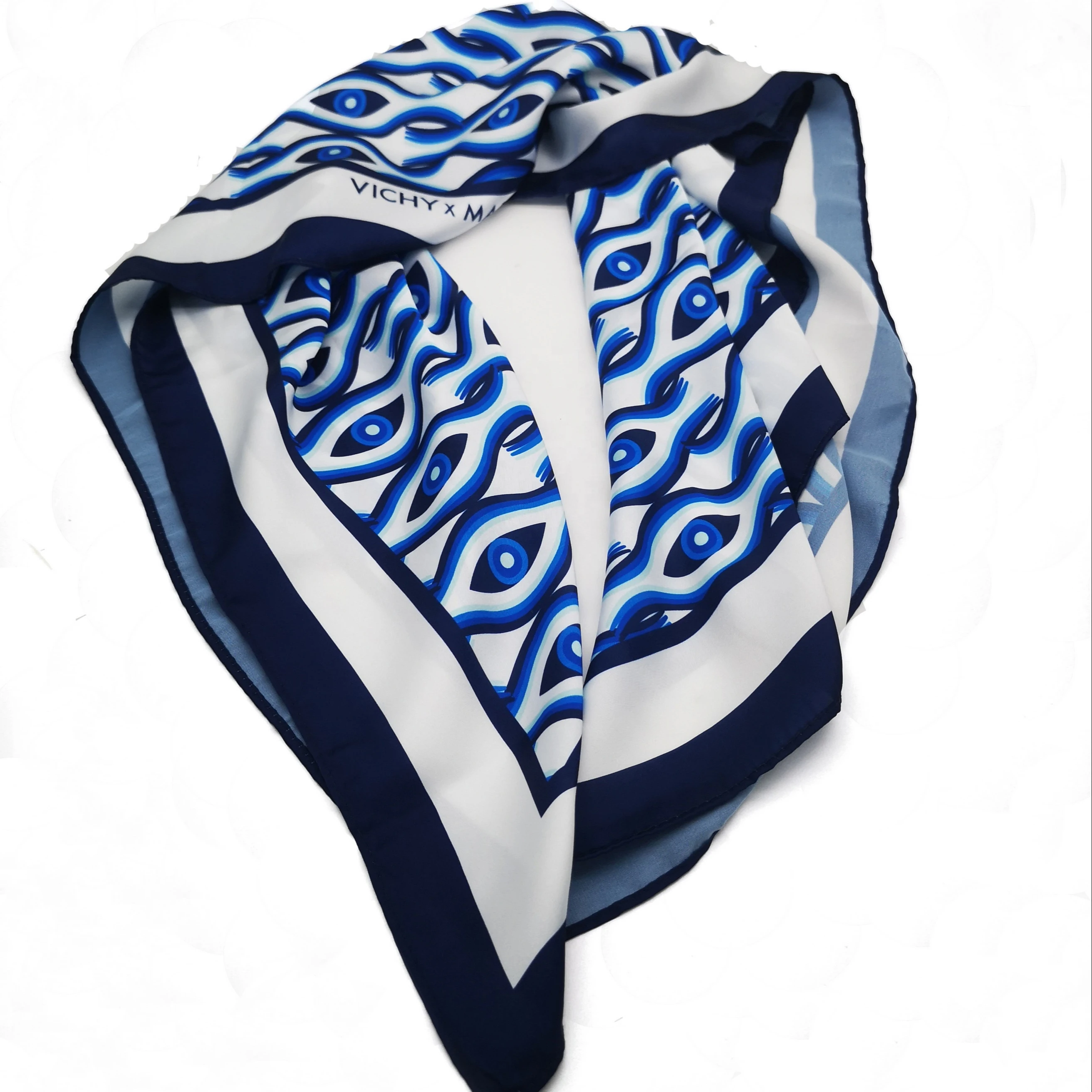 Custom Silk Edge Bandana Scarf 100% Pure For Women echarpe Square Size Digital Printing Chiffon Material For Hair 90x90 sjaal