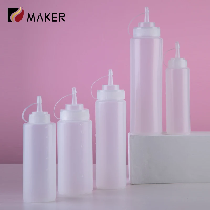 Factory Sale 240ML 500ML Ketchup Squeeze Bottle Wholesale Empty PE Plastic Tip Squeeze Chili Sauce Bottle For Tomato Salad Sauce
