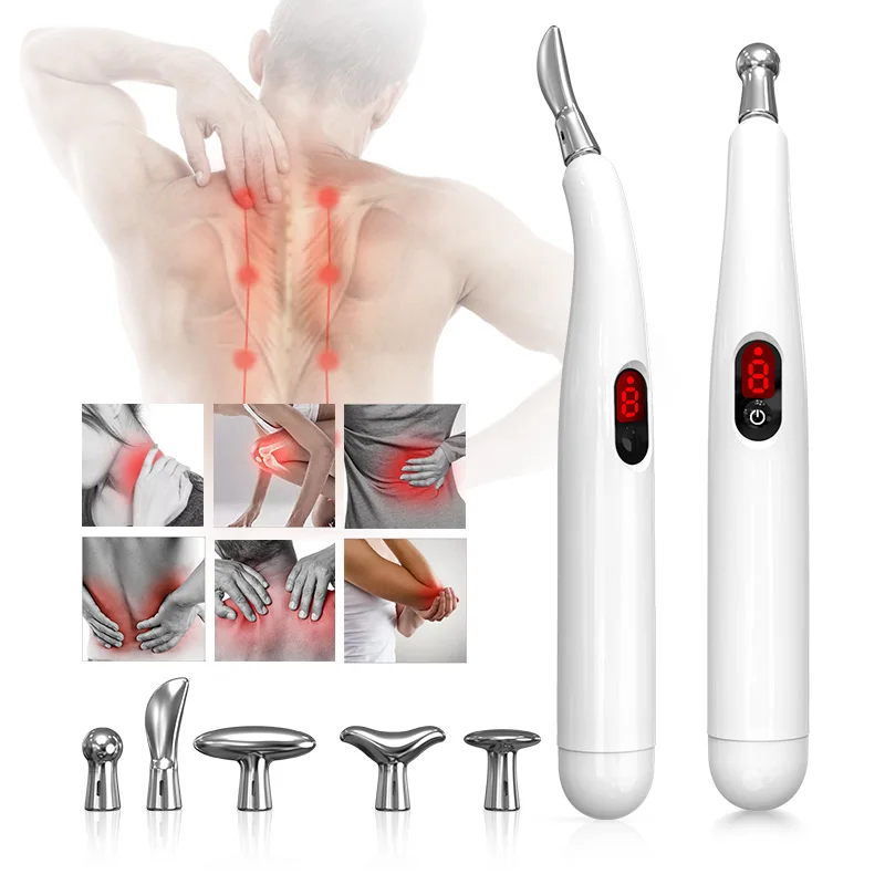 New Designs 2023 Chinese Home Use Health Care 5 In 1 Electronic Magnetic Therapy Facial Acupuncture Meridian Energy Massage Pen