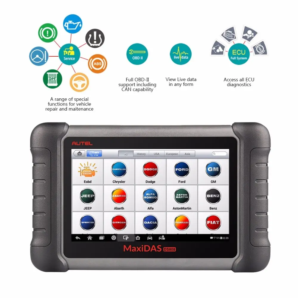 Autel DS808K OBD2 сканер автомобильный диагностический инструмент maxnas функции EPB // DPF/SAS/TMPS WIFI DIY
