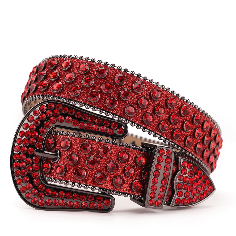 Customized Buckle Bridal Belt Rhinestone Belt Western Cowgirl Bling Bling Diamond Studded Designer Leather Belt For Women