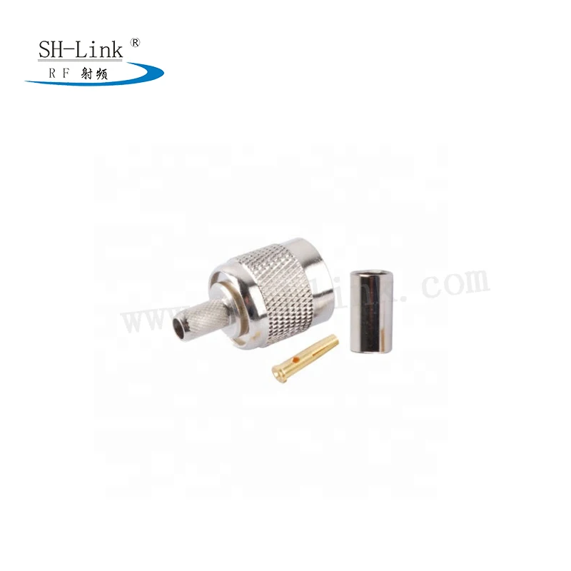 hot sale RP-TNC Male Crimp Solder coaxial Connector for RG58 LMR-195 RG400 RG142 Cable use in radio station
