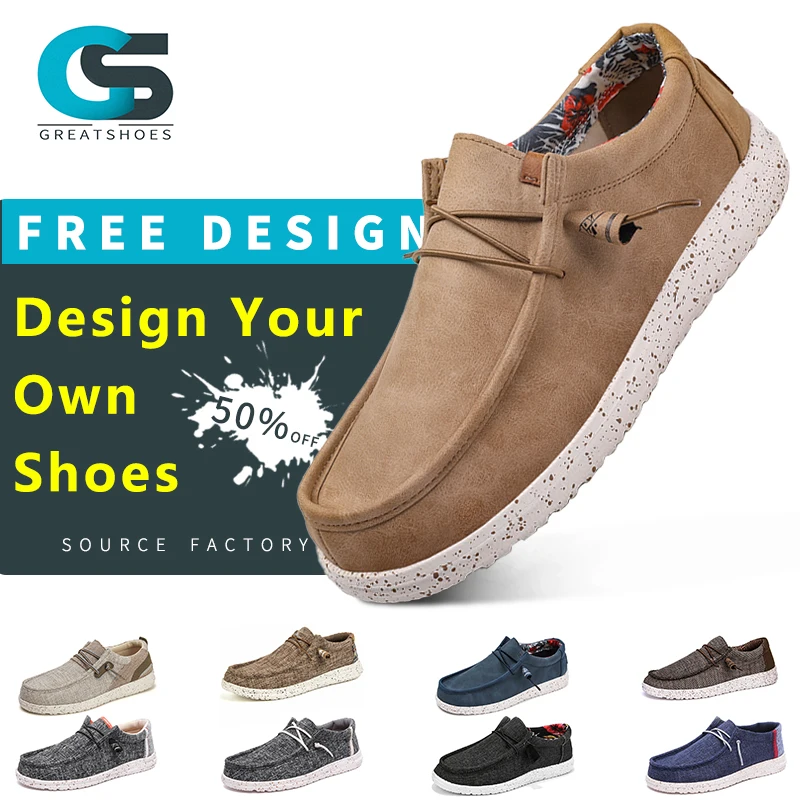 Custom Slip-on Lightweight Women Comfortable Casual Canvas Loafers Boat Shoes For Men