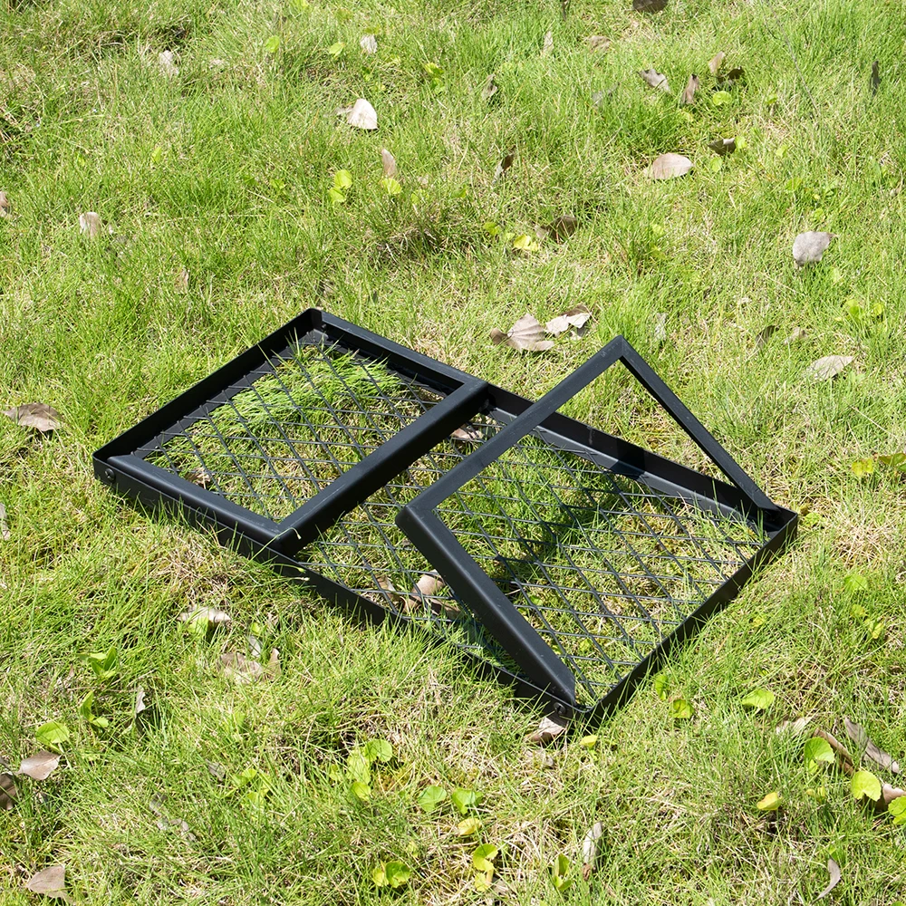 Folding Campfire Grill with Legs Carrying Bag Grate Barbeque Grill, Heavy Duty Portable Camping Grill for Fireplaces