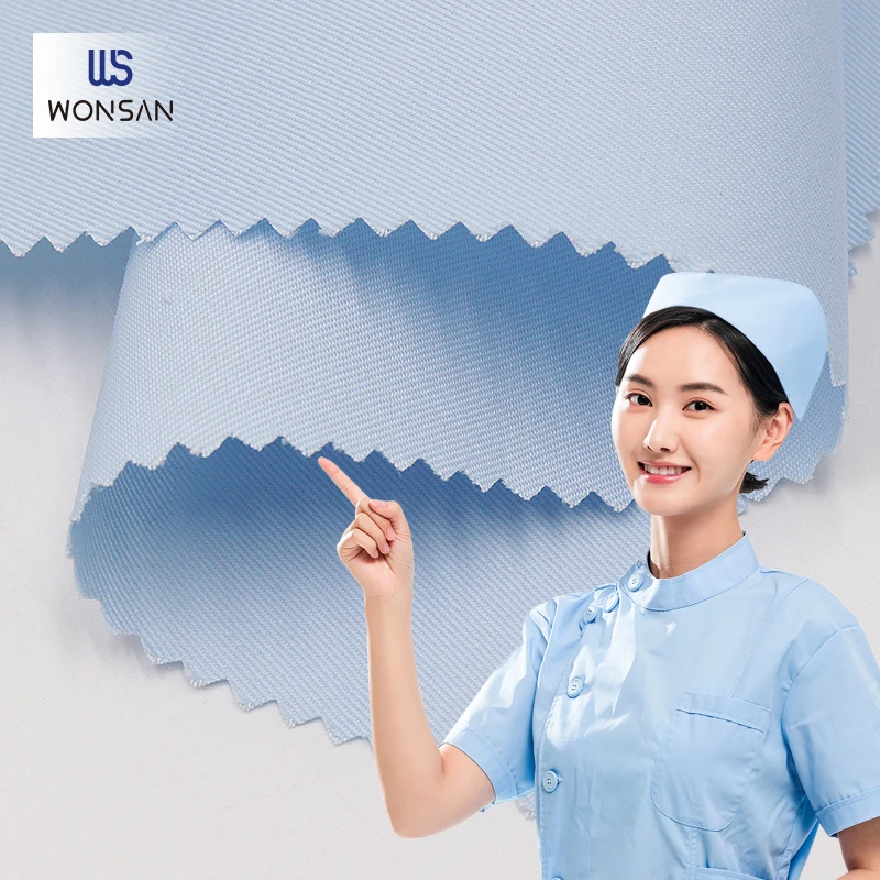 medical Fabrics Polyester Cotton Medical High Fastness No Pilling Easy Washing Woven Twill Fabrics