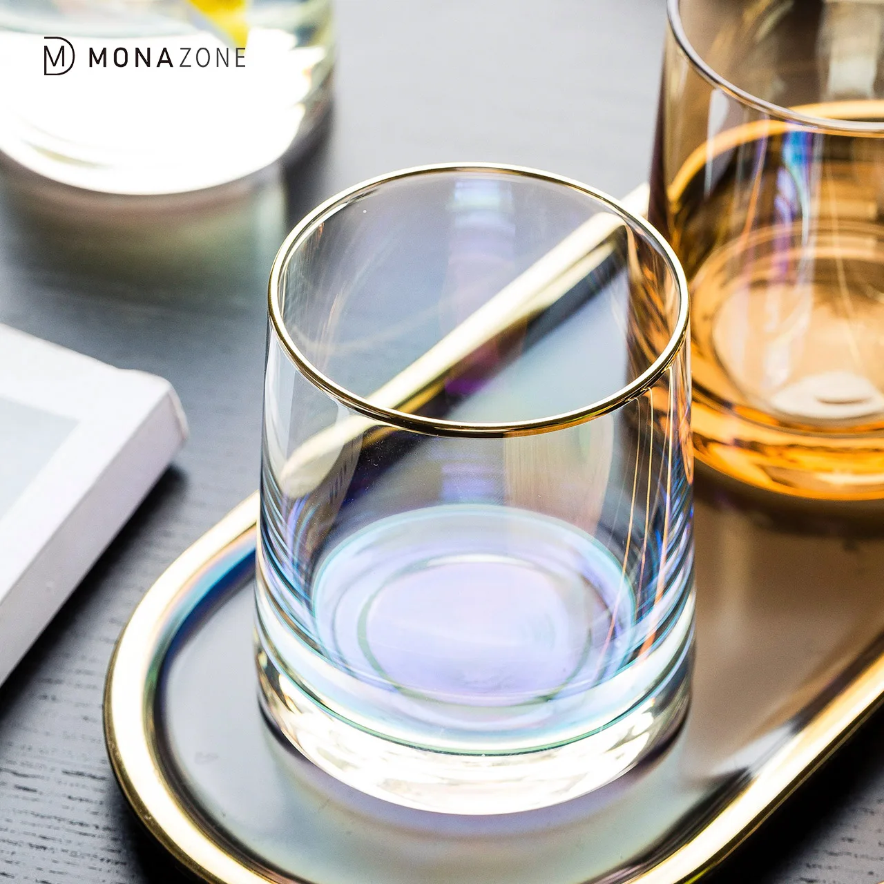 
Monazone Colorful Ion Plating Glasses Whisky Glass Wine Cup 