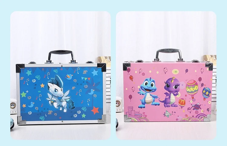 145 piece Deluxe Drawing Case Professional Customized Kit Stationery Aluminum Box Pen For Kids Drawing Painting Art Set