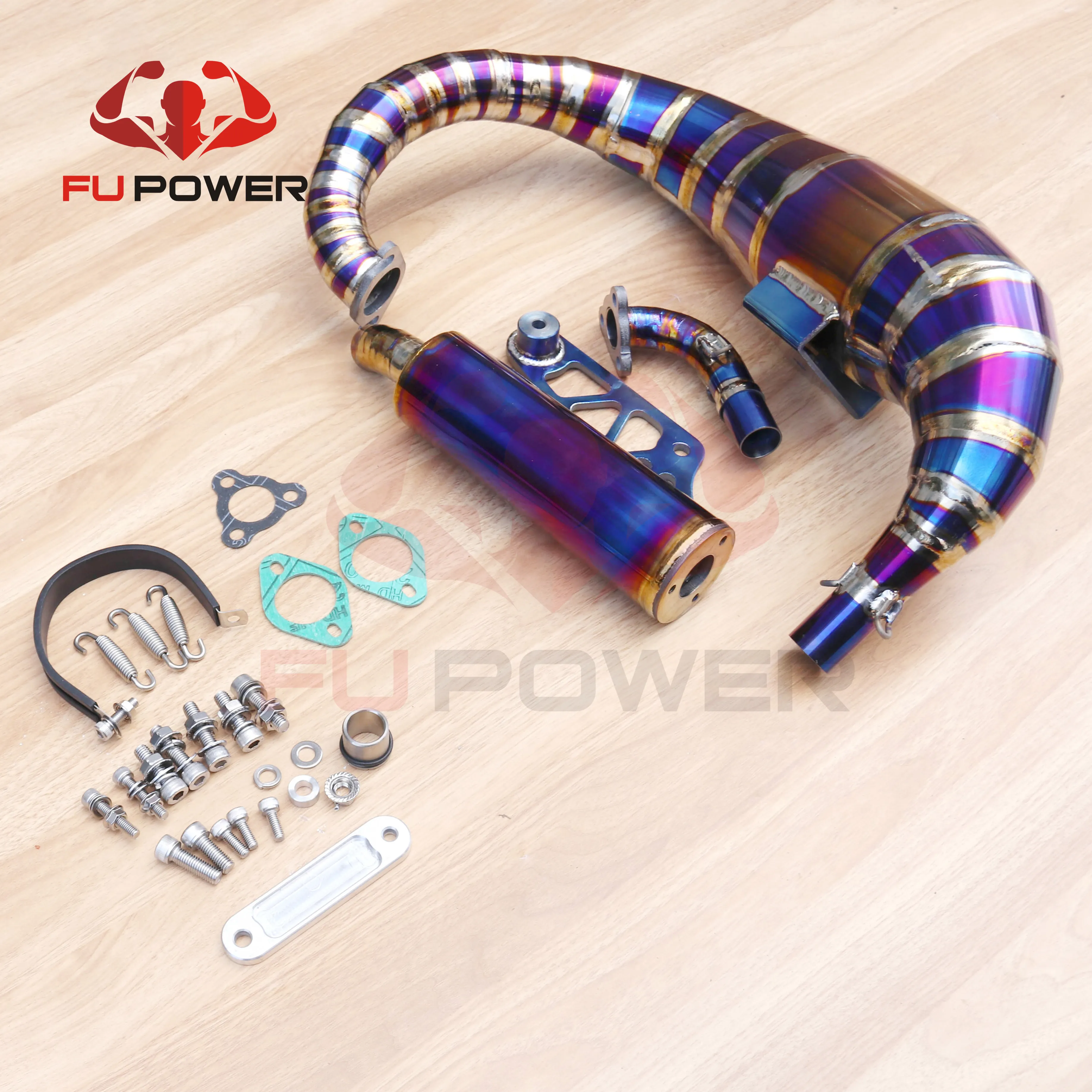 Custom Titanium Cone Pipes titanium forged Carbon muffler combo