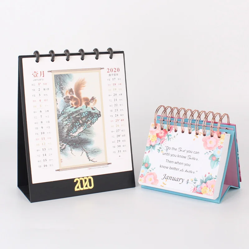 Custom Logo Printed Motivational Desk Calendar Flip Desk Calendar Desk Calendar In Different Shapes