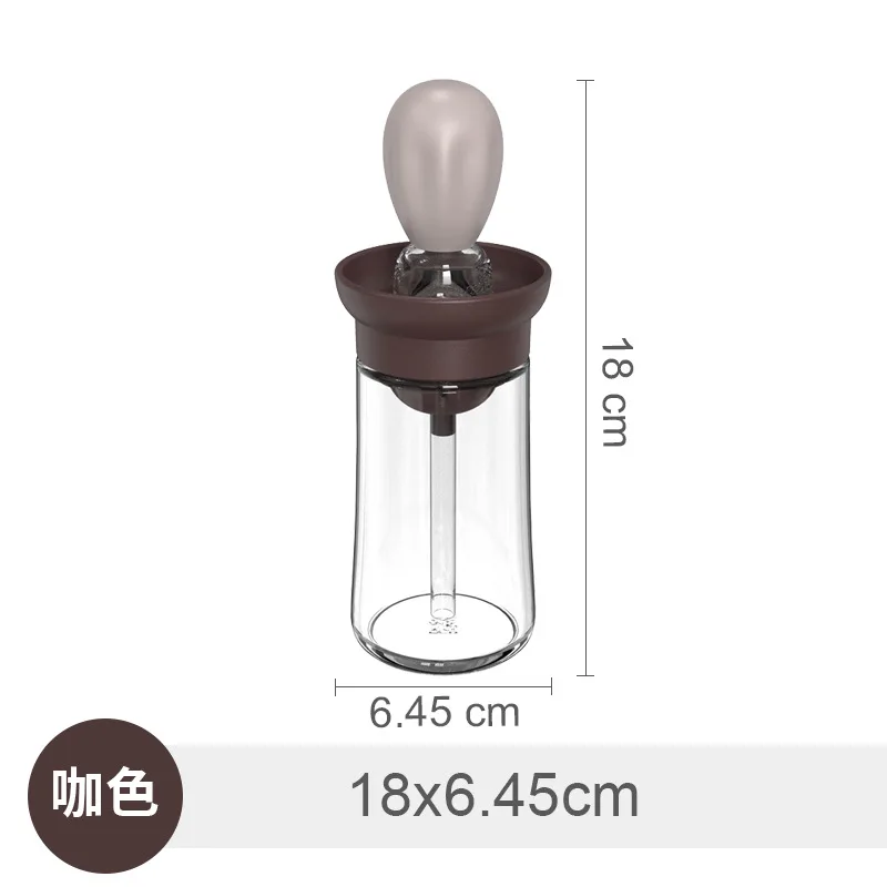 2024 New 2 in 1 Measuring Brush Oil Bottle Glass Olive Oil Bottle With Silicone Brush Tool Set for Kitchen BBQ Tools