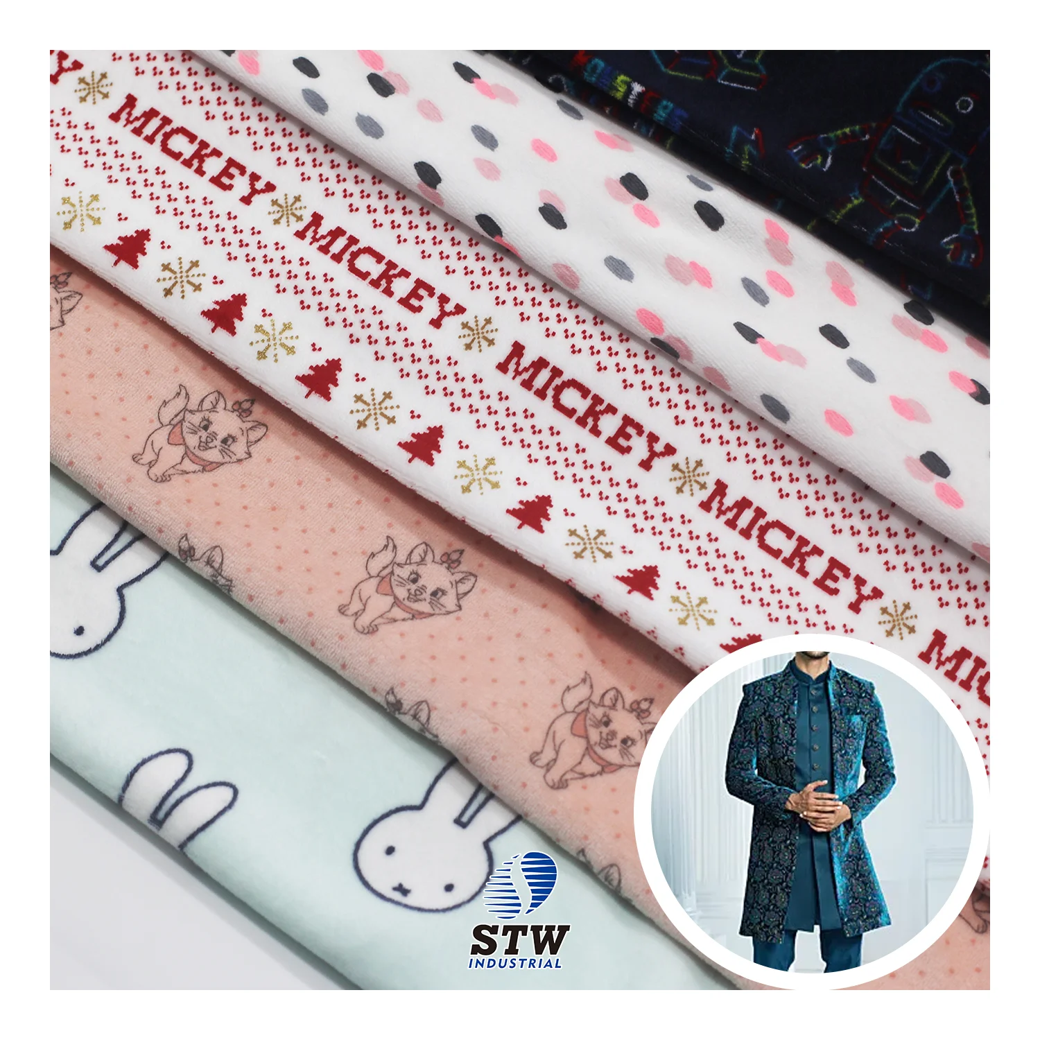 Trade Assurance Printing 75%cotton 25%polyester Cvc Velour Fabric