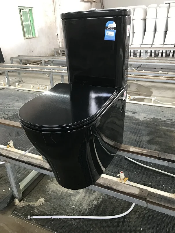 Tornado Matte Black Cyclone Flushing Two Piece Toilet Suites Comfort Height Sanitary Ware Watermark Toilet
