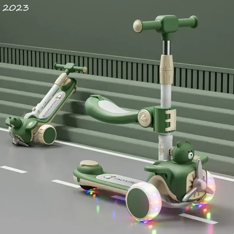 Скейтборд детский складной с регулируемой высотой и светодиодной подсветкой