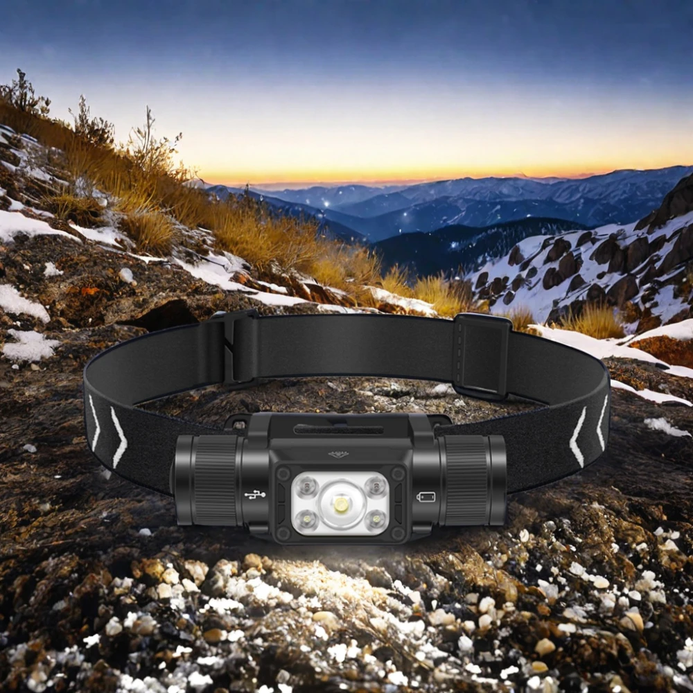 BORUiT Powerful 1500lm 5pcs LED Beads White and Red Dual Light Source IP66 Waterproof Smart Power Display for Outside Sports