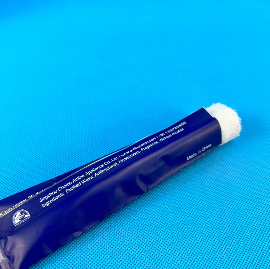 customized design and  scent individual refreshing wet airline towel