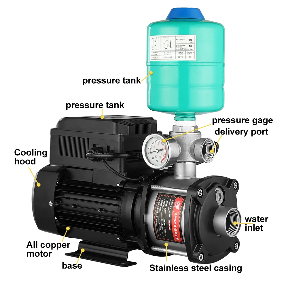 Automatic Inverter Constant Pressure Control Electric Residential Water Booster Pump
