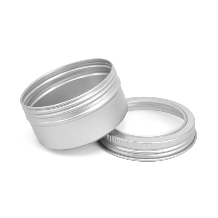 80g containers metal aluminum jar tin aluminum tin aluminium can round tin can with clear window