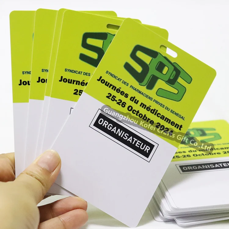 Kofei Custom Size Corporate Employee Digital Printing PVC Plastic ID Card For Event VIP Pass With Matching Lanyard