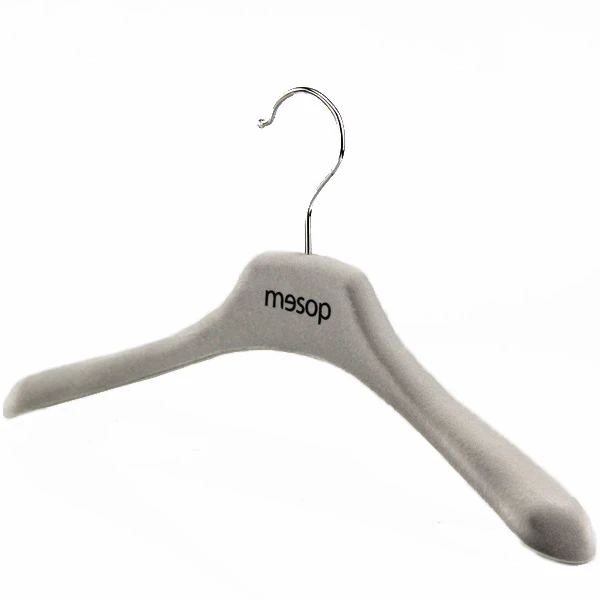 VPT96 black customized velvet plastic clothes hanger