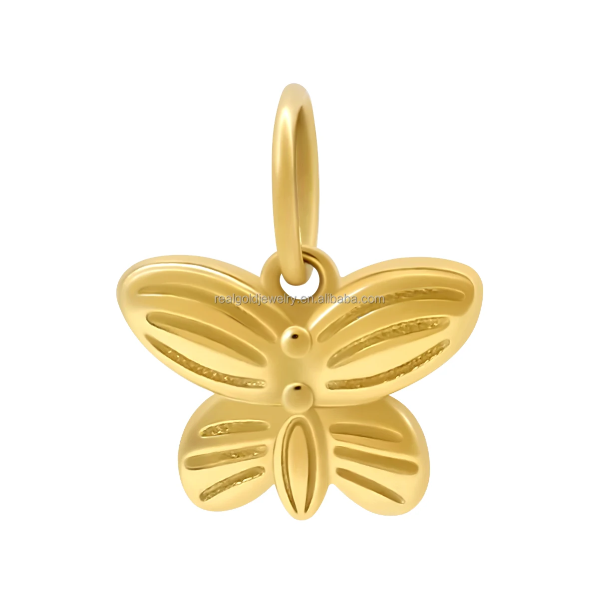 14K Real Yellow Gold Fine Jewelry Accessory Cute Butterfly Charms Pendants Jewelry DIY Accessory With Cute Size Wholesale