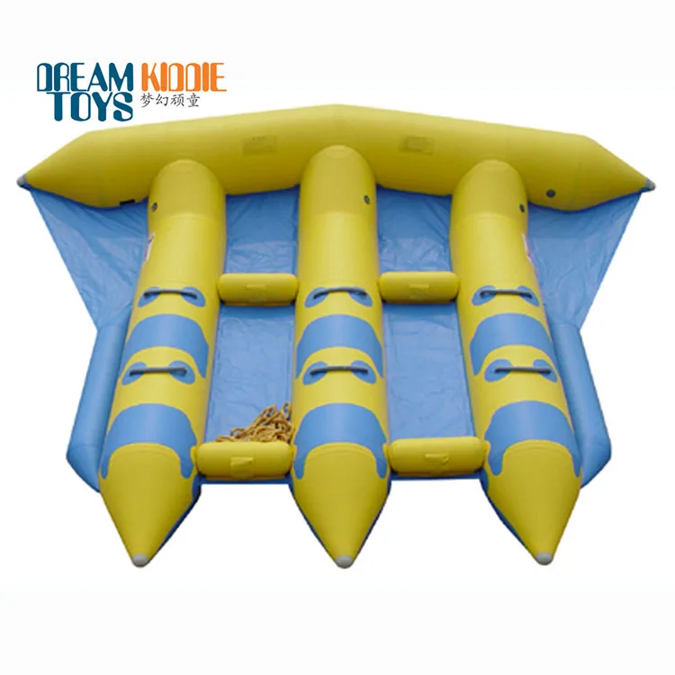 Hot Selling Fly Fish Water Sports Inflatable Double Towable Banana Boat For Sale  PVC Water Sport Games