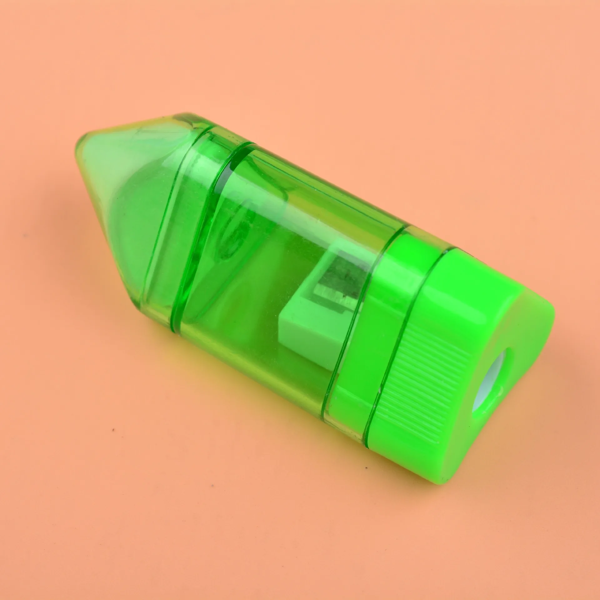 Smooth Single-hole Plastic Pencil Sharpener With Rubber Pencil Sharpener Creative Student Pencil Sharpener Can Be logo
