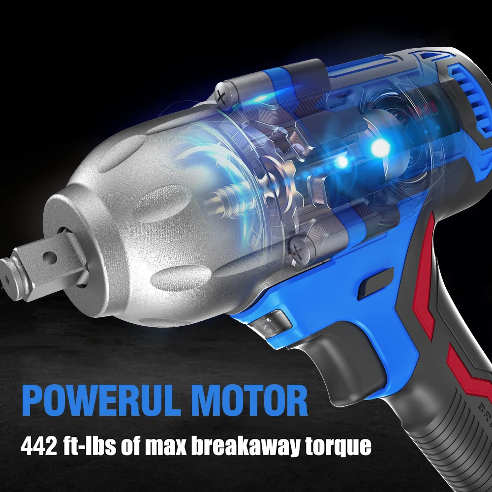 Hehui Customized 20V Air Impact Wrench Cordless Max Torque 600Nm Brushless Impact Wrench