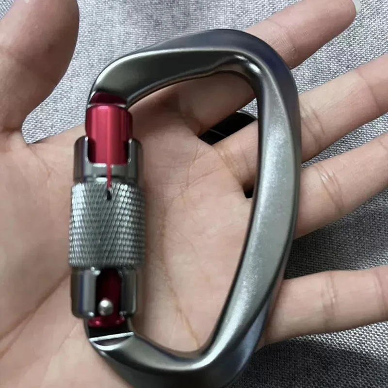 Factory Custom 25kn climbing hook keychain custom Aluminum D Shape Hammock Carabiner For Camping clip