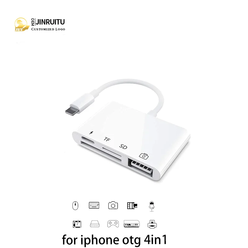Multi-function Adapter for Apple 5in1USB OTG Camera Adapter SD TF Card Reader 3.5 Headphone Jack Adapter for iPad for iPhone