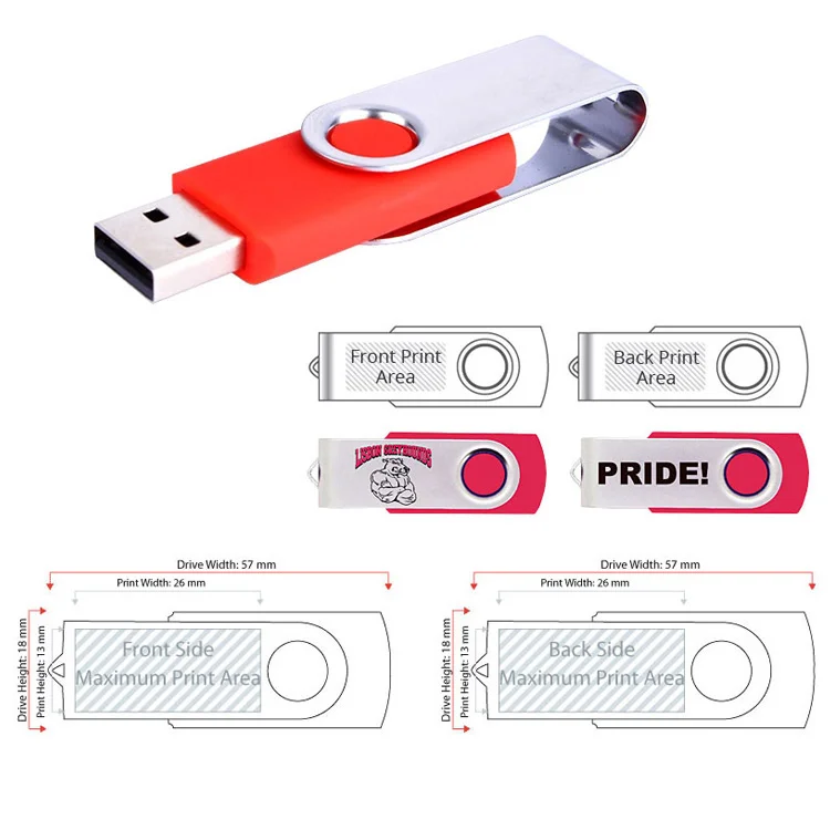 Wholesale Cheap Swivel USB Flash Drive With Box  Memory Stick USB Flash Drive 1GB