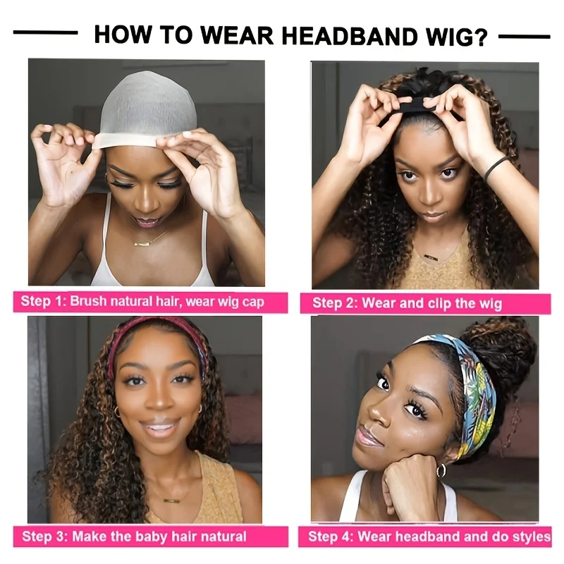 Cheap Body Wave Headband Wig Human Hair Glueless Full Machine Made Body Wave Wig Natural Look Hair Fashion Wig Daily Wear