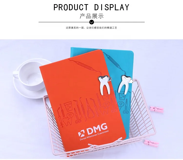 
Dental gifs notebook Diary with logo Leather notebook Paper diary A5 