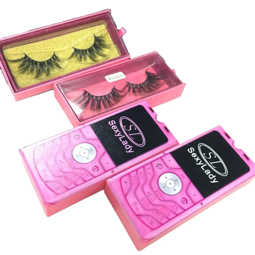 lashes in cell phone case with custom mink eyelashes package free sample and sipping