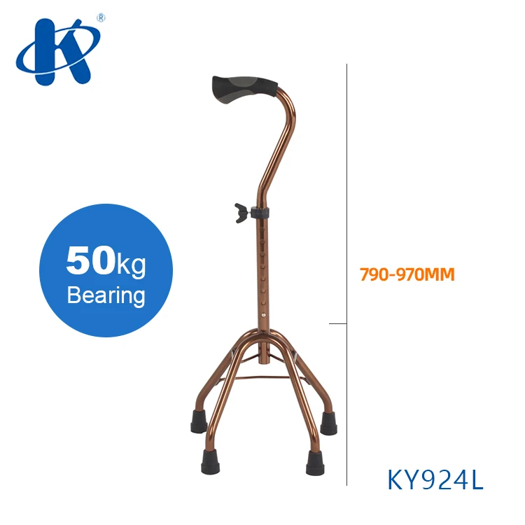 Kaiyang KY924L Hot Selling Aluminum Crutches Cane Folding Four Feet Adjustable Walking