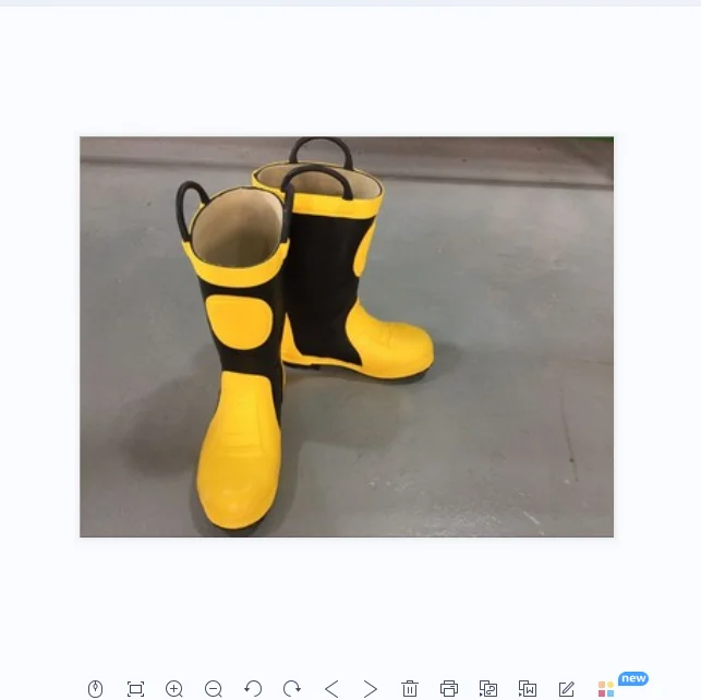 Firefighter safety steel toe steel midsole fire rubber boots fireman shoes