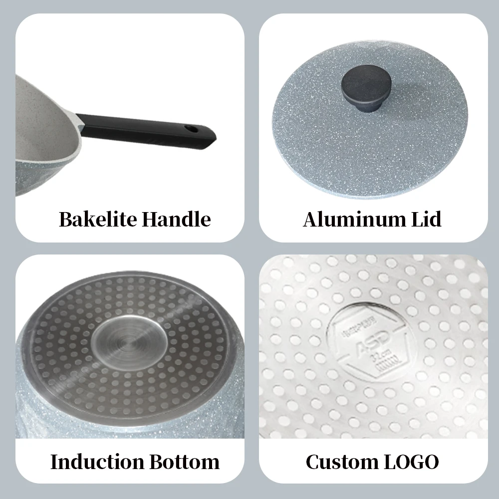 12pcs Die Cast Cookware Set Aluminium Ceramic Pan Cooking Nonstick Sartenes De Cocina Granite Cookware Set With Aluminum Lid