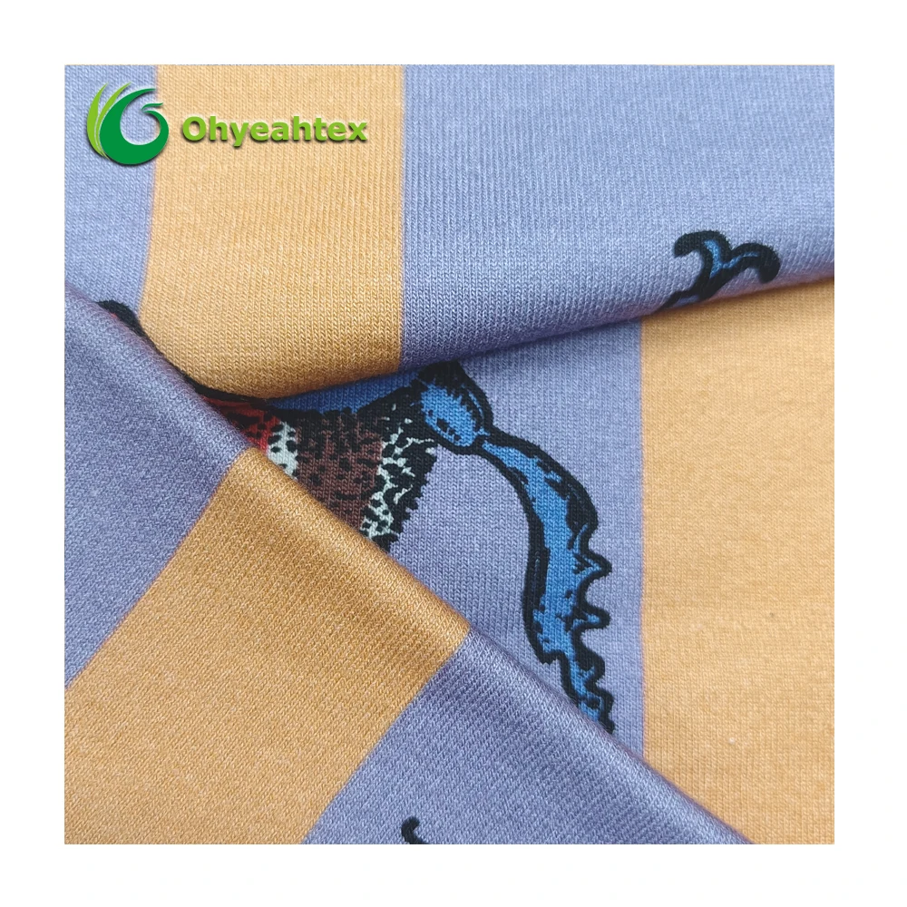 Oeko-Tex Standard 100 Haet-Resistant Soft Printed Bamboo French Terry Knit Fabric For Hoodies