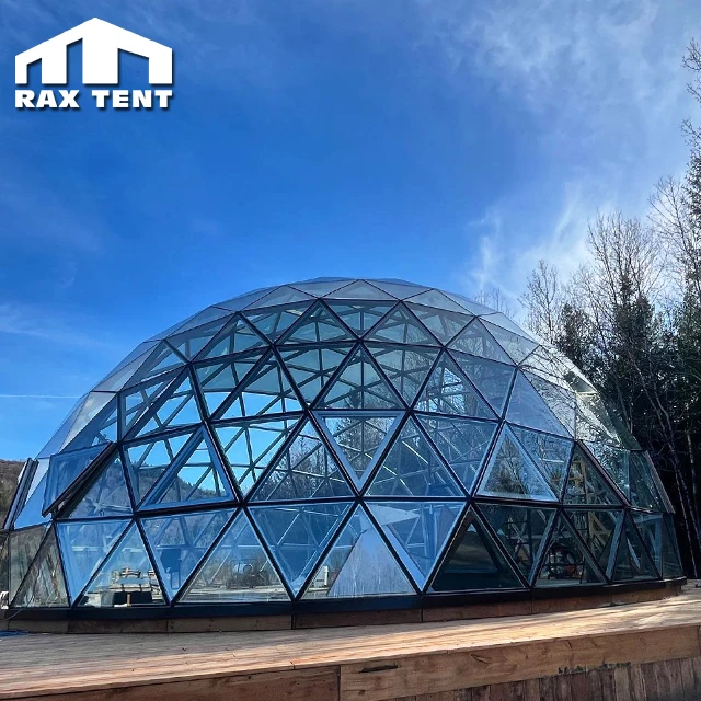 8M 9M 10M Geodesic Glass Round Dome Tent for Camping Hotel