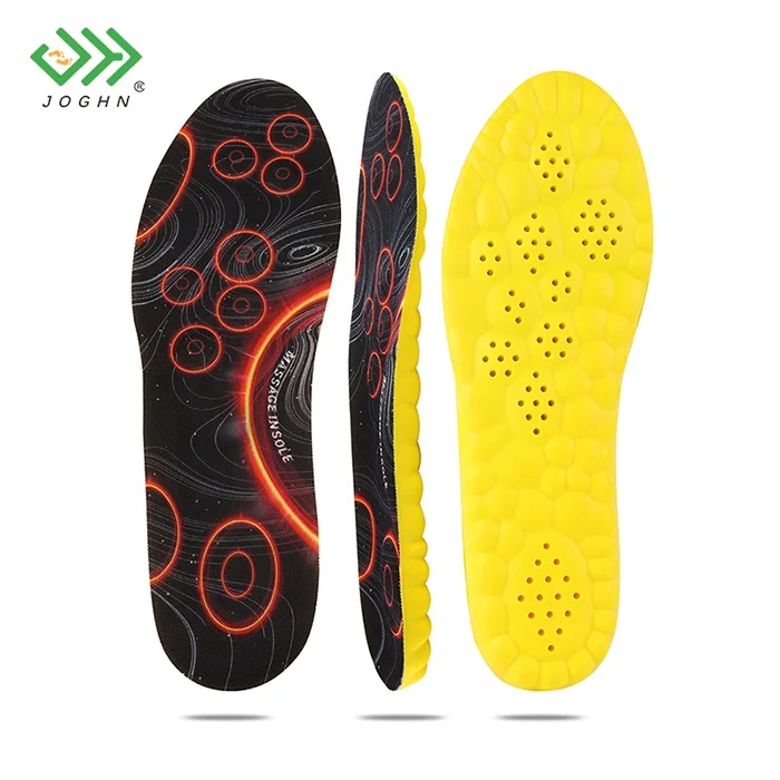 JOGHN Absorb Sweat Thick Pu Sport Running Sportsman Tennis Custom Shoe Insoles Flat Feet Insoles Soft Insole