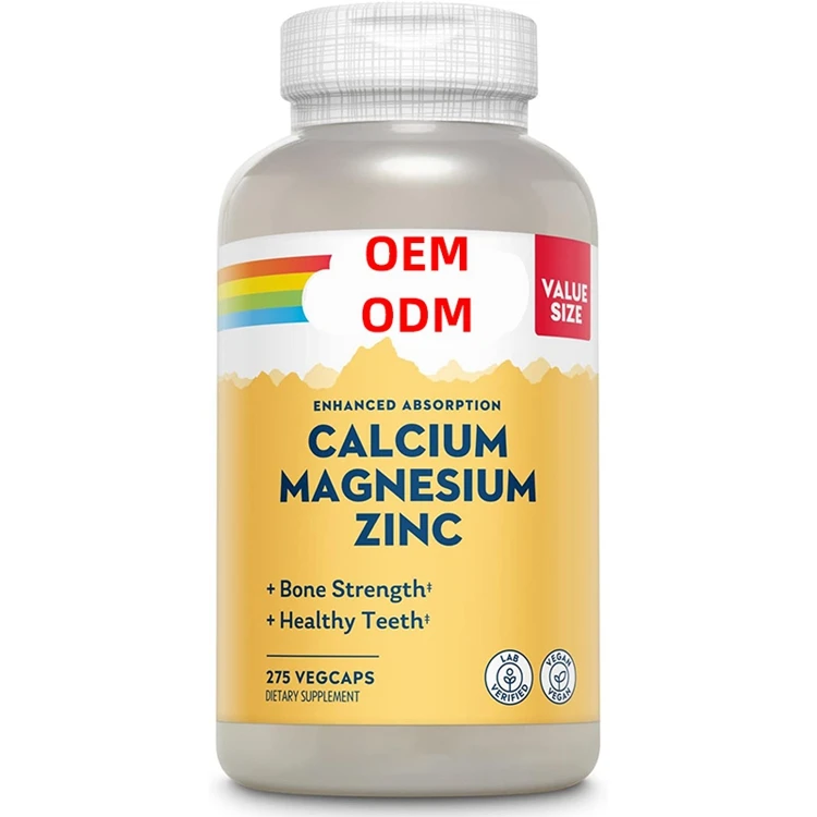 Calcium Magnesium Zinc Supplement with Cal Mag Citrate Strong Bones Teeth Support Easy to Swallow Capsules